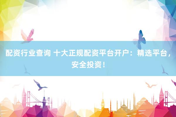配资行业查询 十大正规配资平台开户：精选平台，安全投资！