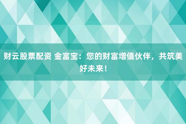财云股票配资 金富宝：您的财富增值伙伴，共筑美好未来！