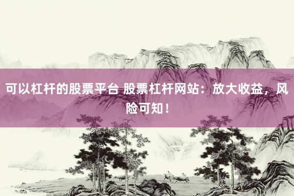 可以杠杆的股票平台 股票杠杆网站：放大收益，风险可知！