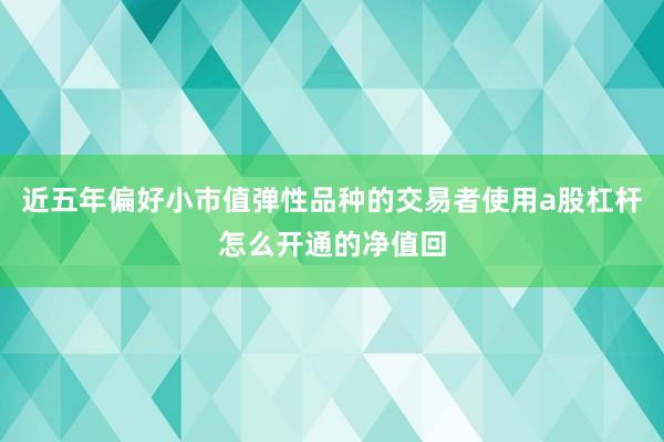 近五年偏好小市值弹性品种的交易者使用a股杠杆怎么开通的净值回