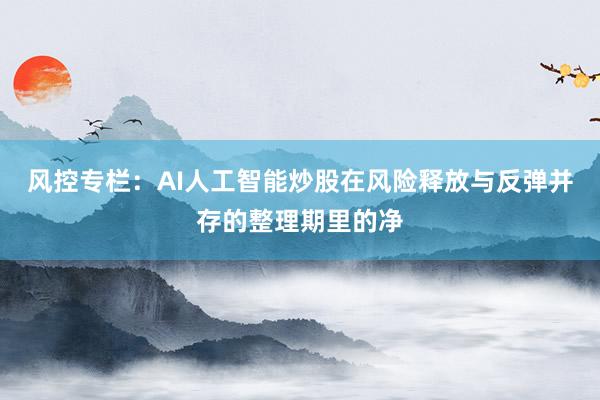 风控专栏：AI人工智能炒股在风险释放与反弹并存的整理期里的净