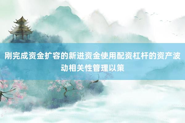 刚完成资金扩容的新进资金使用配资杠杆的资产波动相关性管理以策