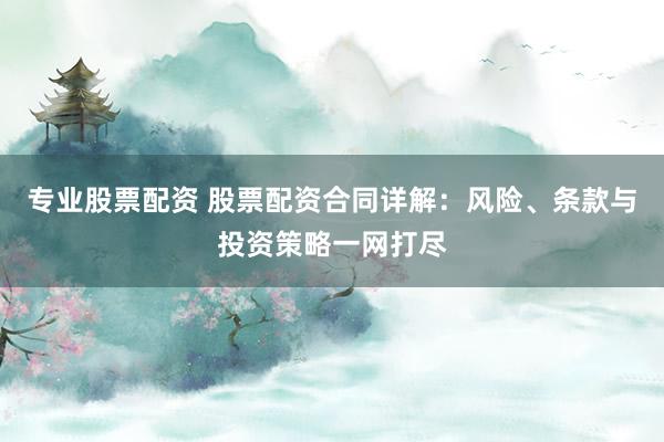 专业股票配资 股票配资合同详解：风险、条款与投资策略一网打尽